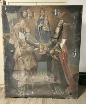 Restaurer la peinture L'apparition de la Vierge couronnée à Saint-Grat à La Bâthie